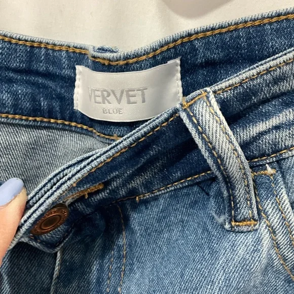 Vervet Women’s Distressed Straight Leg Denim Jeans Size 15/32” Waist NWTO - Picture 3 of 11